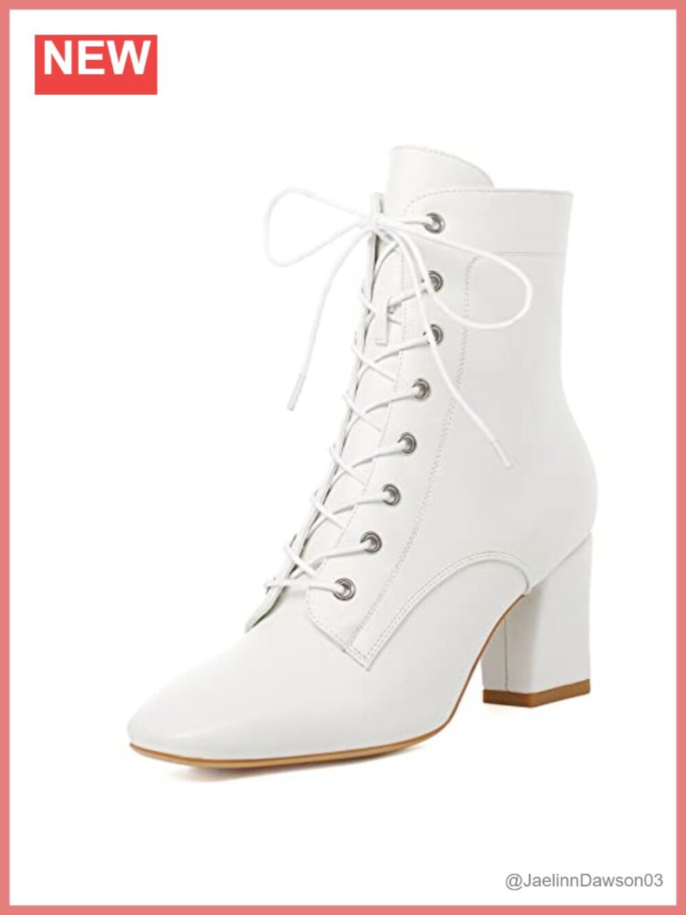Square Toe Chunky Heels Ankle Boots Lace Up Block Heeled Booties